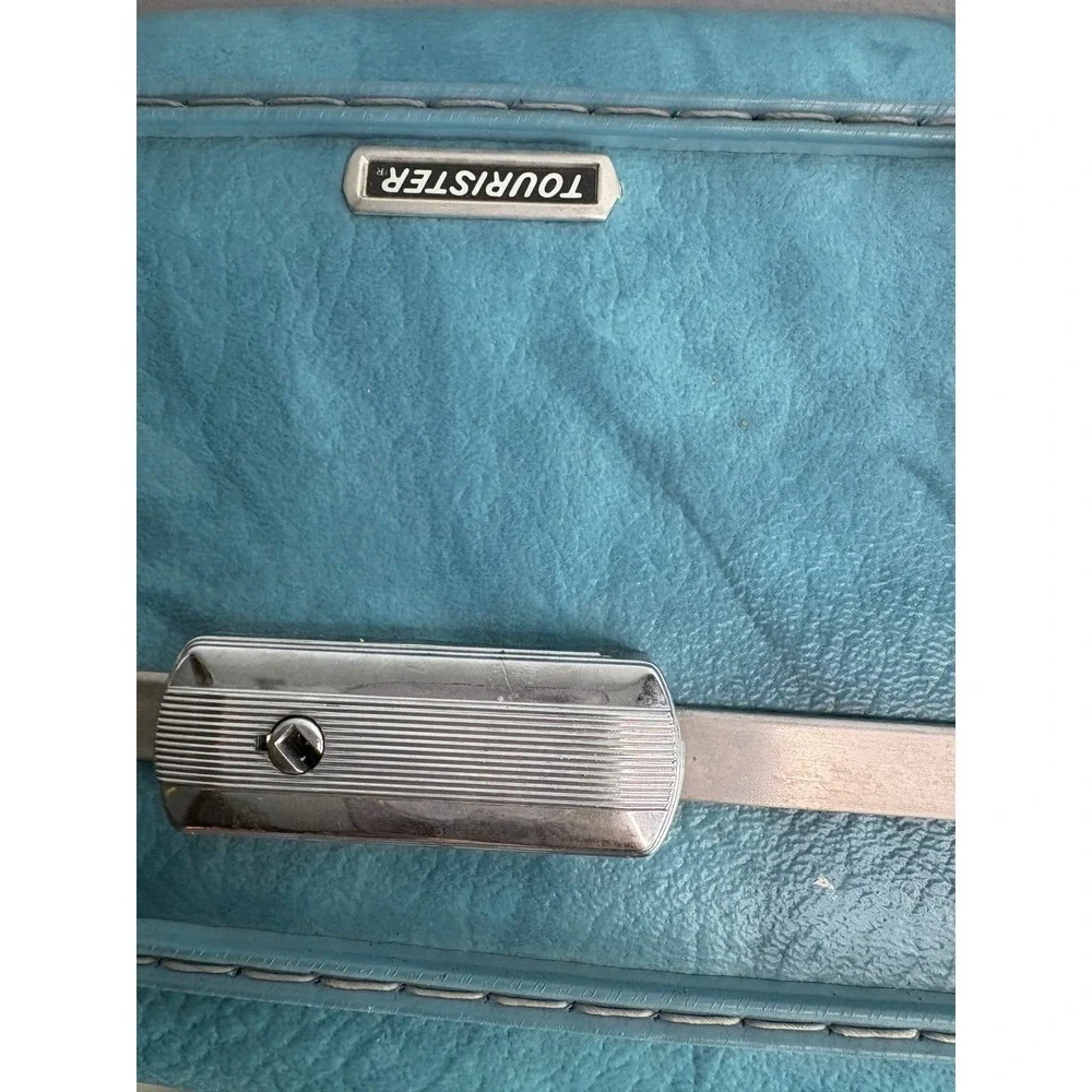 American Tourister Teal Blue Vintage Luggage Set 2 Piece Suitcase Carry On